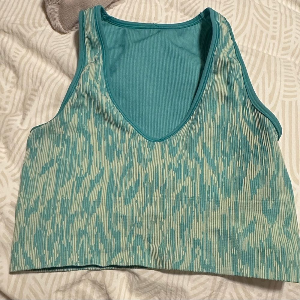 Athleta Aurora seamless crop rib tank